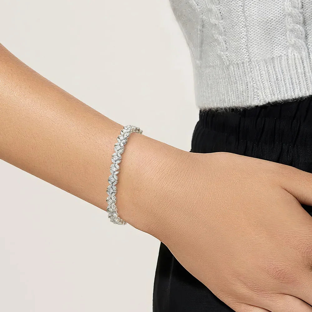 D Color Butterfly Shape Moissanite Tennis Bracelet For Women Man S925 Sterling Silver Sparkling Hand Chain Fine Jewelry