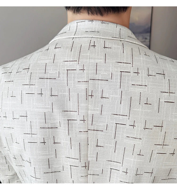 High Quality Jacquard Suit Jacket for Men 2025 Fashion Korean Style Slim Fit Business Casual Wedding Social Dress Coats 4XL-M