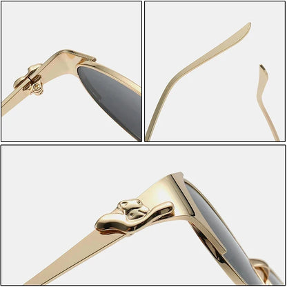 2026 New Fashion Brand Luxury Designer Sunglasses Women Leopard Vintage Trendy Oval Top Shades Punk Travel Party Elegant Glasses