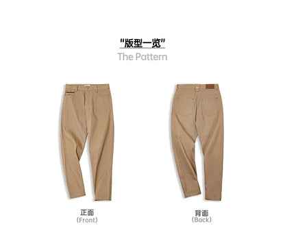 Retro 11.7oz Red-Line Selvedge Raw Denim Jeans for Men's Khaki Well-fitting Straight Pants Mid-waist Casual Fall Trousers
