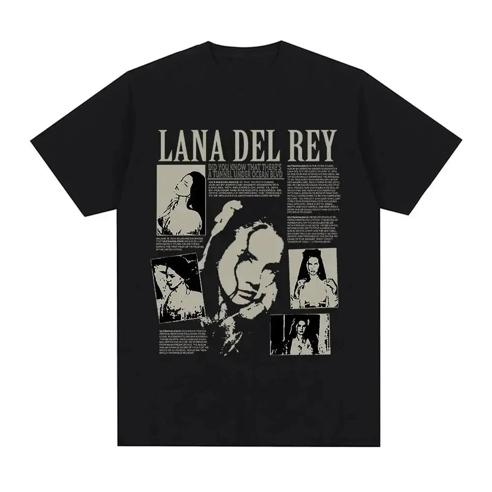 Singer Lana Del Rey Print T Shirt Women Fashion Hip Hop men's tshirts Streetwear Harajuku Short Sleeve T-Shirt Unisex summer tee