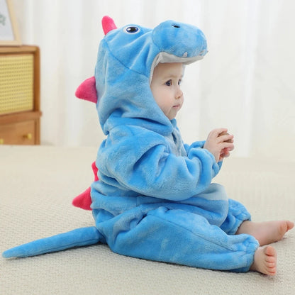 Cute Monkey Tiger Dinosaur Cosplay Costumes Boys Girls Toddler Animal Jumpsuit Baby Rompers Infant Clothes Pyjamas Kids Kigurumi