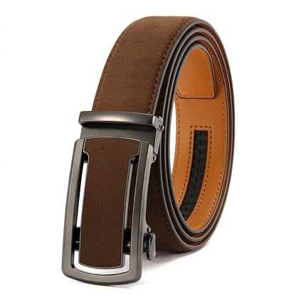 Men's High-Quality Belt 115cm 125cm 135cm Luxury Belt, Black Men's Automatic Buckle Jeans Men's Belt Suit Belt
