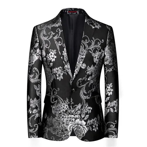 2026 New Men's Pink Embroidered Suit Jacket, Wedding Party Dress Coat, Fashionable Slim Male Blazers, Asian Size M-5XL 6XL