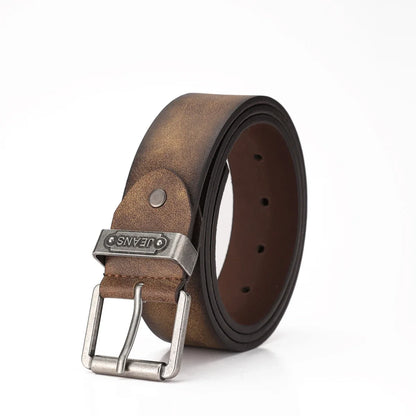 A Western-Style PU Leather Belt for Both Men and Women, a Classic and Casual Retro Belt