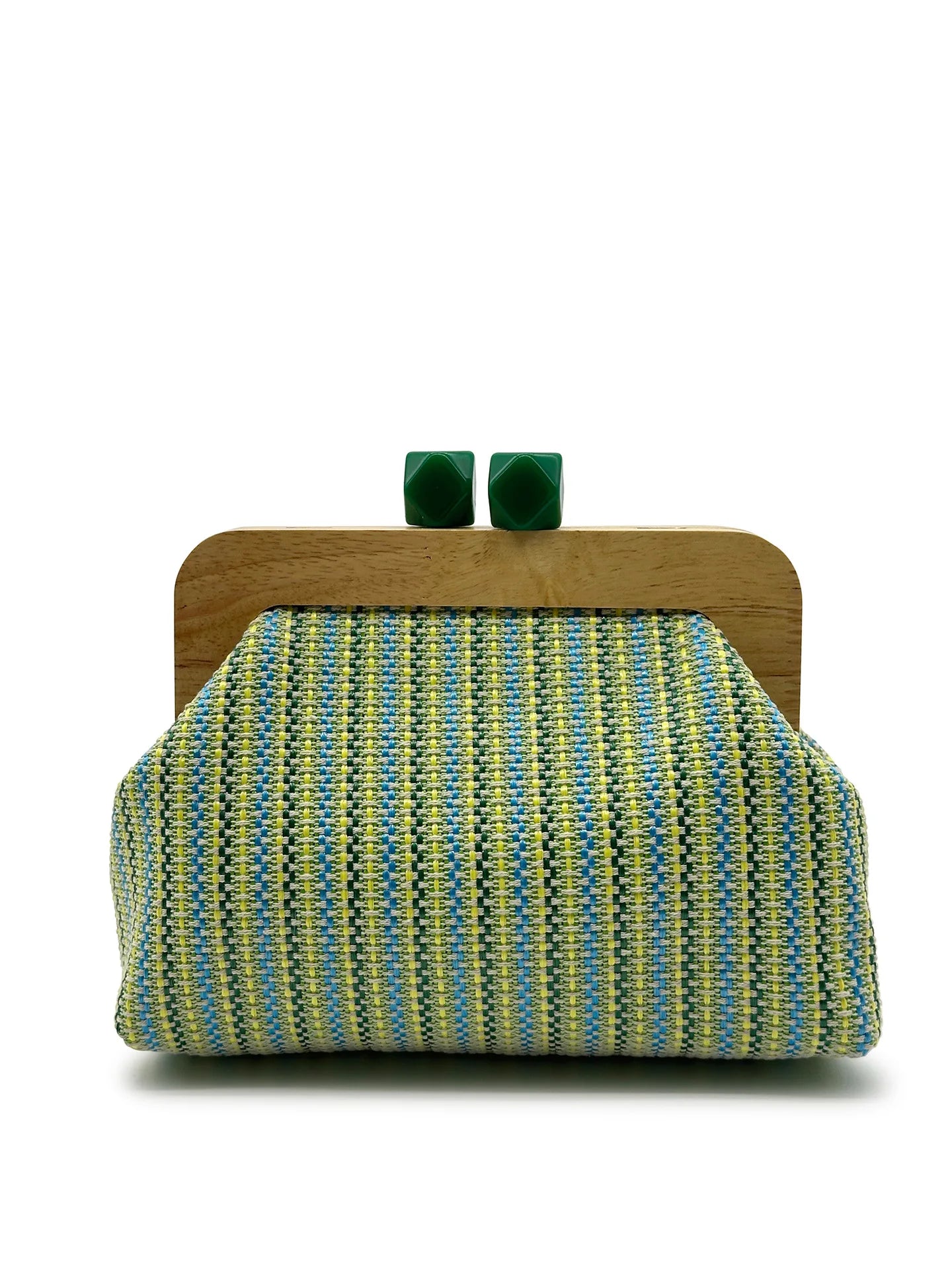 Colorful Striped PP Straw Clucth Bag for Women Wooden Clip Shell Shoulder Crossbody Bags Casual Weave Summer Beach Bag 2026