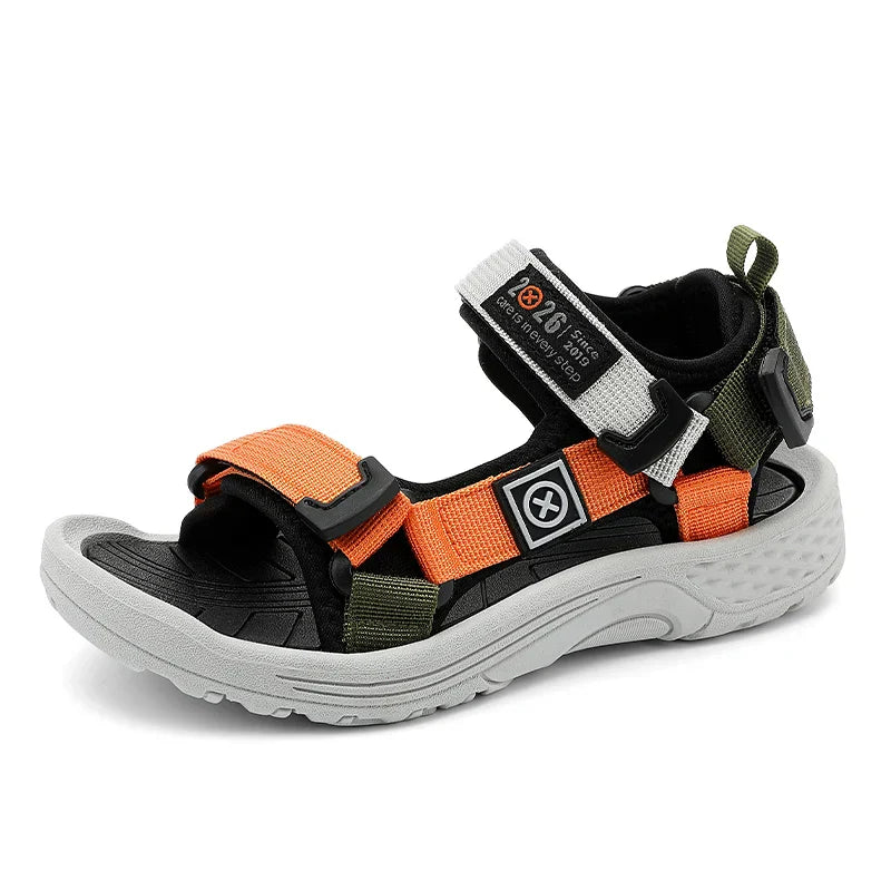 New Summer Kids Sport Sandals, Children Casual Breathable Barefoot Shoes, Non-Slip Lightweight Water Beach Sandals for Boys