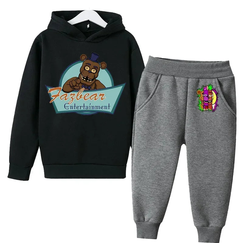 FNAF Five Nights At Freddys Sweatshirt Set Fleece Kids Sweatpants Boys Jacket Girls Clothes Spring Autumn Hoodie Birthday Gift