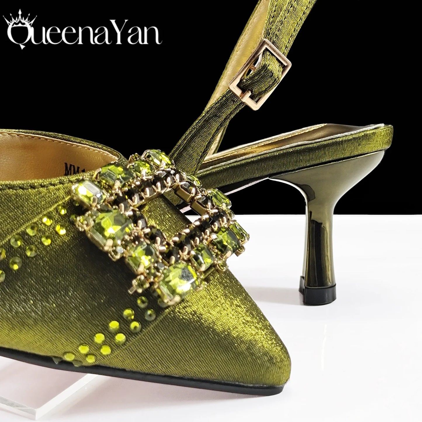 Spot Goods!Festive Elegance: Queena Yan High Quality Women's Pumps Fashion Design For African Wedding Party Ladies Shoes