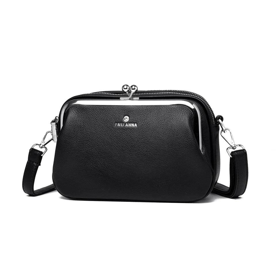 Elegant Shoulder Bag for Women Soft Leather Crossbody Bags Designer Multiple Pockets Messenger Bag Ladies Purses and Handbags