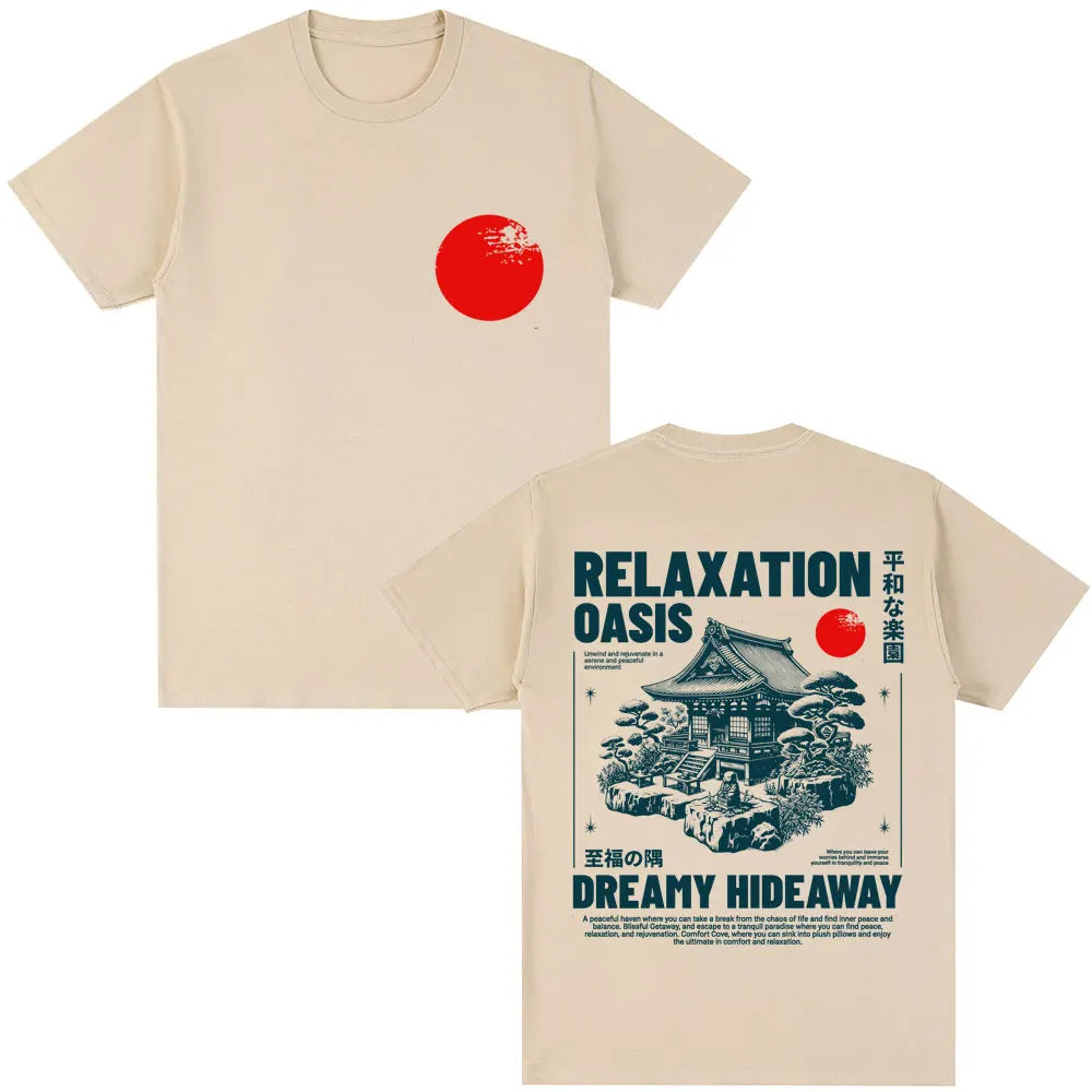 Japanese Style Hokkaido Wave Graphic T-shirts Men Women Harajuku Fashion Vintage T Shirts Oversized Cotton Popular T-Shirt Gifts