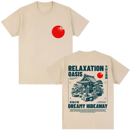 Japanese Style Hokkaido Wave Graphic T-shirts Men Women Harajuku Fashion Vintage T Shirts Oversized Cotton Popular T-Shirt Gifts