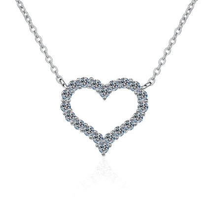 D VVS1 Sparking Moissanite Necklace Heart Pendant for Women s925 Sterling Sliver Plated 18k Party Birthday Gift Jewelry