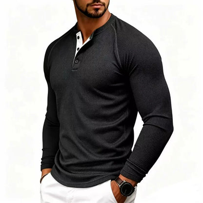5-Pack Loose Men's Solid Color Casual round Neck Long Sleeve Base Layer T-Shirt Polo Shirt for Spring Autumn Outdoor