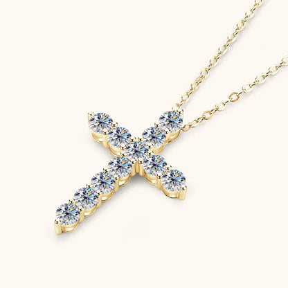 GRA Certified 3.5MM Moissanite Cross Pendant Necklaces for Women S925 Sterling Silver Clavicle Chains Fine Jewelry Gift