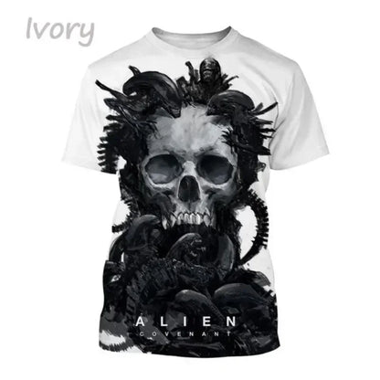 Fashion Men Clothing New Alien Creature 3D Print T-shirt Personalized Casual Oversized T Shirt Harajuku Street Unisex Tops Tees