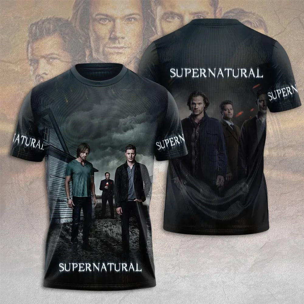 Summer Supernatural TV Series 3D Printing Tshirt Fashion Men Women Harajuku Short sleeve O-neck Tee Top Oversized Clothing