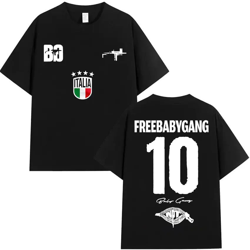 Rappeur Baby Gang Tour 2025 Album Merch T-shirts Men Women Clothing Hip Hop Oversized T Shirt Summer Casual Short Sleeve T-shirt