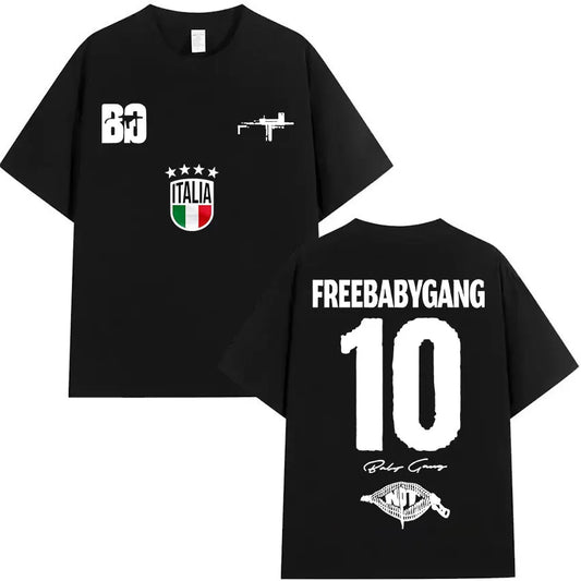 Rappeur Baby Gang Tour 2025 Album Merch T-shirts Men Women Clothing Hip Hop Oversized T Shirt Summer Casual Short Sleeve T-shirt