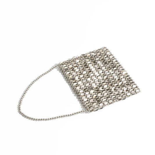Handmade Bead Bag Bead Glitter Woven Phone Bag Luxury Bags for Women Shiny Sequins Shoulder Crossbody Bag Evening Hobos