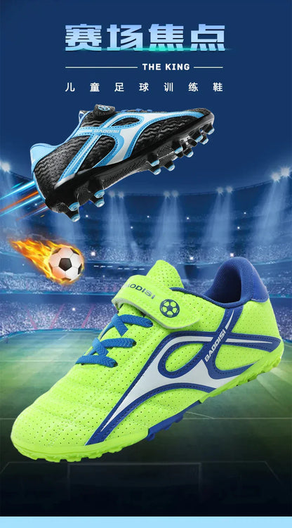 Kids Unisex Soccer Shoes Boys Grils Football Boots Non-Slip Training Indoor Outdoor Athletic Shoes Breathable Ultralight Sports