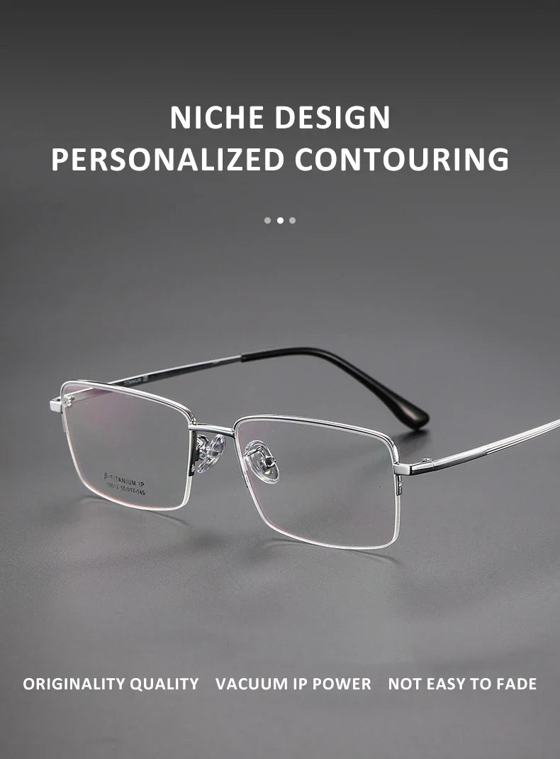Simple New Retro Ultra-light Titanium Eyeglass Frames Men's Anti-blue Light Glasses Can Be Customized Prescription 18012