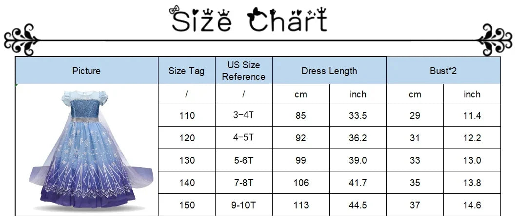 Elsa Girl Dresses Princess Costume Children's Sequin Fantasy Children's Cosplay Queen Clothes Halloween Carnival Party Dresses