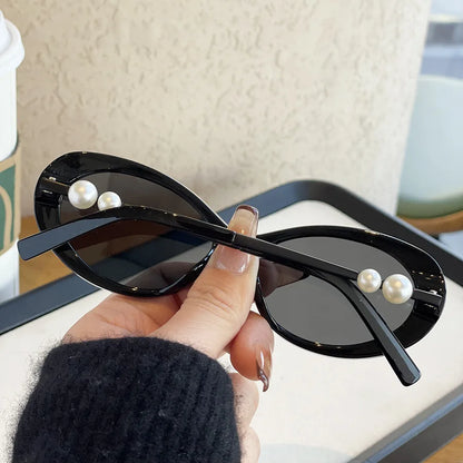 European and American Versatile Pearl Sunglasses for Women, High-End Celebrity Style Fashionable Polarized Sunglasses
