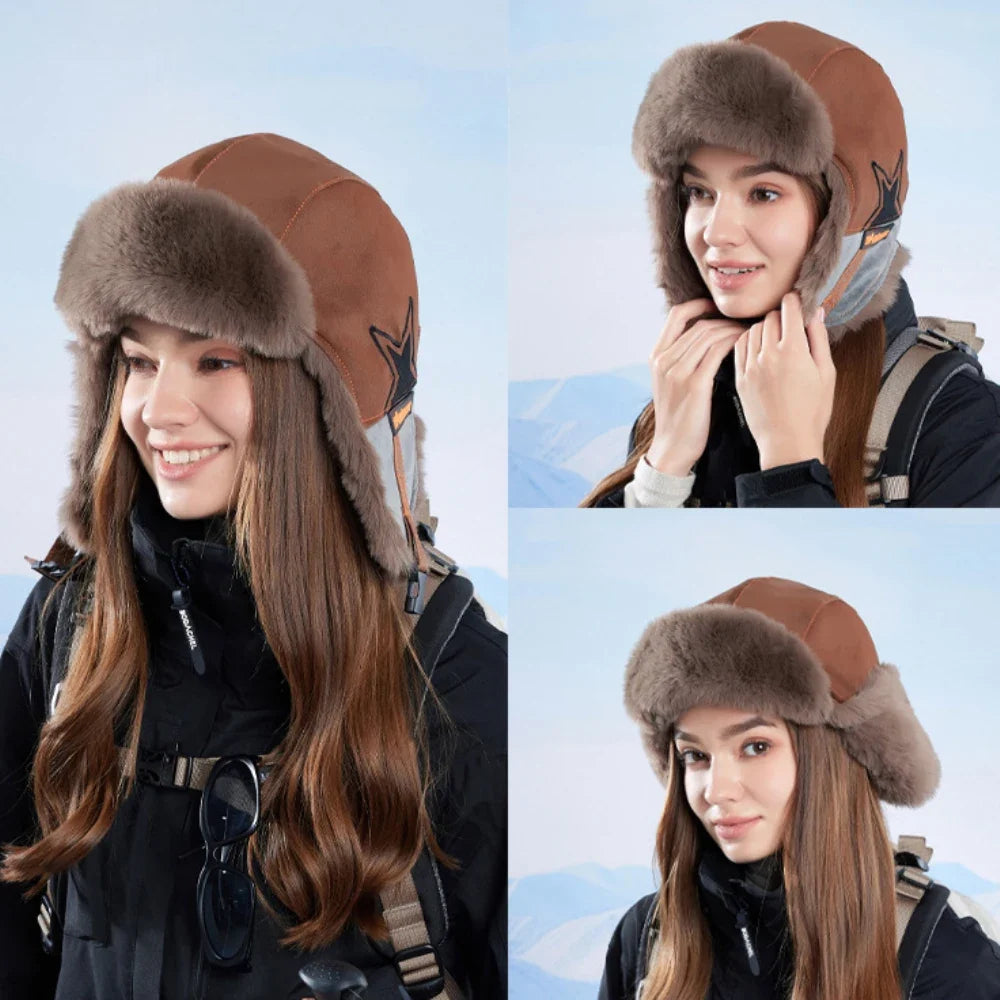 Russian Hat Men Women New Thick Warm Autumn Winter Fur Hat Male Female Windproof Snow Ski Trapper Earflap Cap Bomber Hat
