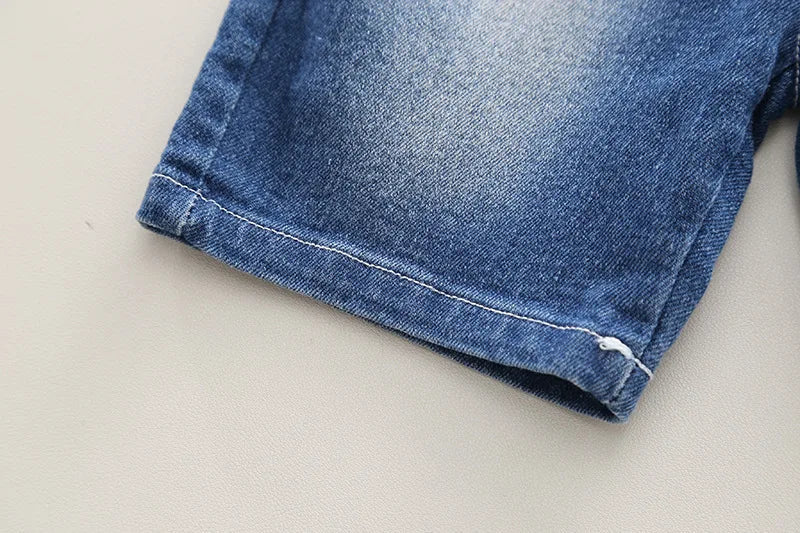 Hot Sale Baby Boys Clothes Children Cotton Printe Causal T Shirts Denim Shorts 2Pcs/set Infant Kids Toddler Tracksuits 0-5 Years
