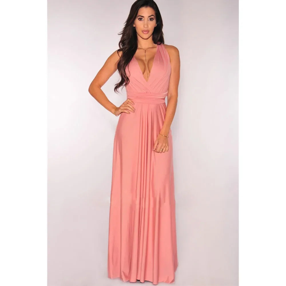 Sexy Women Multiway Wrap Convertible Boho Maxi Club Red Bandage Long Dress Party Bridesmaid Infinity Robe Longue Femme