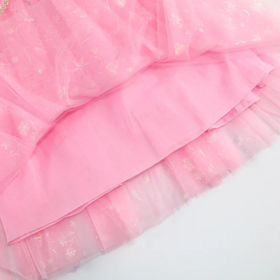 Sleeping Beauty Dress For Girls Pink Princess Costume Halloween Carnival Party Aurora Outfits Kids Birthday Surprise Gift