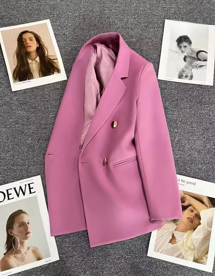 Women's Casual  Jaet Coat 22 Colors Small Suit Outerwear Long Sve Commute Sle Pure Color Spring Season