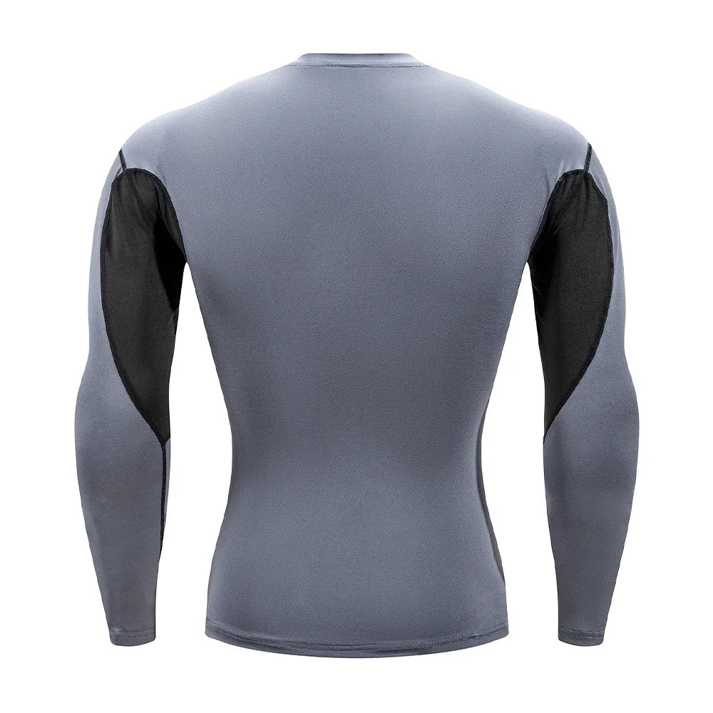 Men's Running T Shirt Quick Dry Shirt Yoga Training Compression Sports Tops Long Sleeve Solid Running Sweatshirt T-Shirts