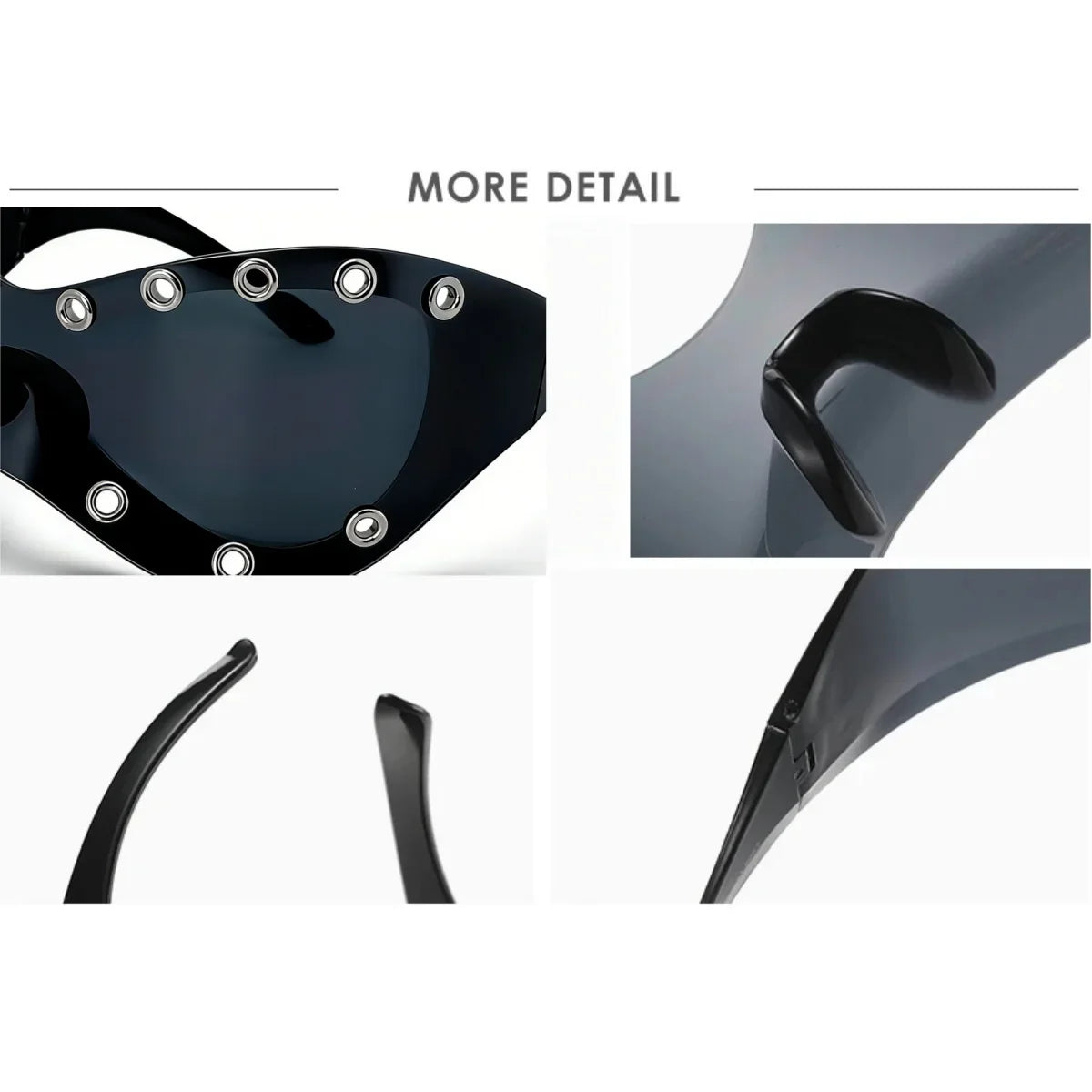 Unisex Y2K Punk Fashion Sunglasses - Futuristic One-Piece Goggles Metal Ring Rave sunglasses womenfor Rave & Cyber Party