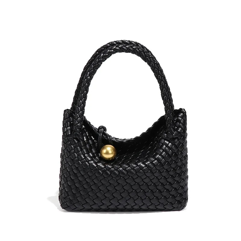 Summer Woven Shoulder Bag for Women Crossbody Tote Bag for Women Small Handbag Vegan Leather Purse Tote Handbag Hobo Bag