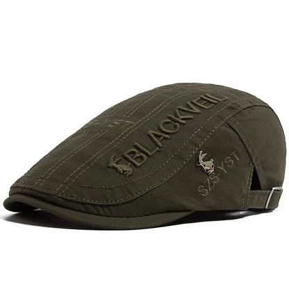 Men Beret Fashion Rabbit Embroidery Flat Caps Spring Summer Visor For Male Fashion Vintage Newsboy Cap Casual Berets Adjustable