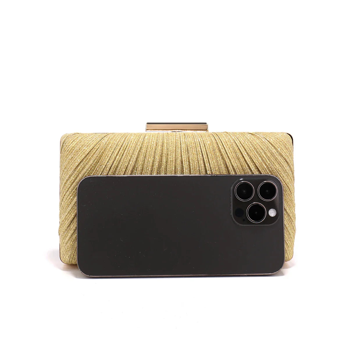 Fashion Women Clutch Bags Ruched Casual  Lady Evening Bags Golden Metal Chain Handbags Bling Sequined Banquet Dinner Prom Holder