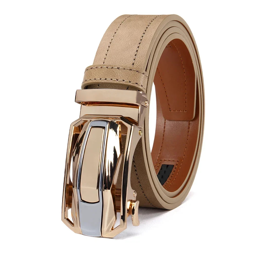 Mens Belt Automatic Metal Alloy Buckle Belt High Quality PU Luxury Belt for Men Belt Strap Male High Quality Designers 105 115cm