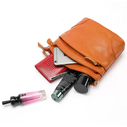 Genuine Leather Women Messenger Bags Cow Leather Crossbody Shoulder Bag Small Female Handbags Capacity Phone Bag for Girls