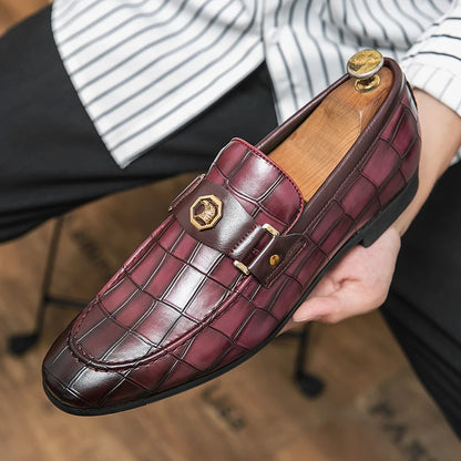 New Black Loafers Men Slip-On Round Toe Fashion Mens Dress Shoes Free Shipping Wedding Shoes for Men Size 38-47