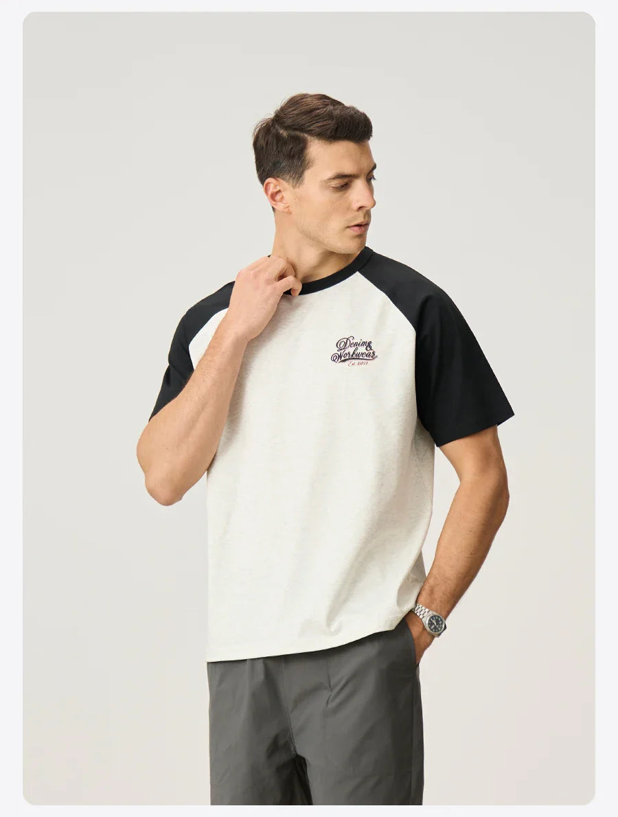 2026 Summer New 240gsm Cool  Feeling Sorona Fabric T-shirts Men Oversize Raglan Sleeve Athletic Sports Gym Workout Tops