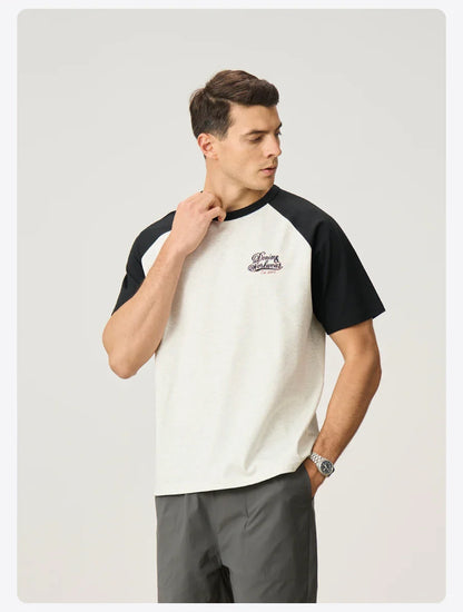 2026 Summer New 240gsm Cool  Feeling Sorona Fabric T-shirts Men Oversize Raglan Sleeve Athletic Sports Gym Workout Tops