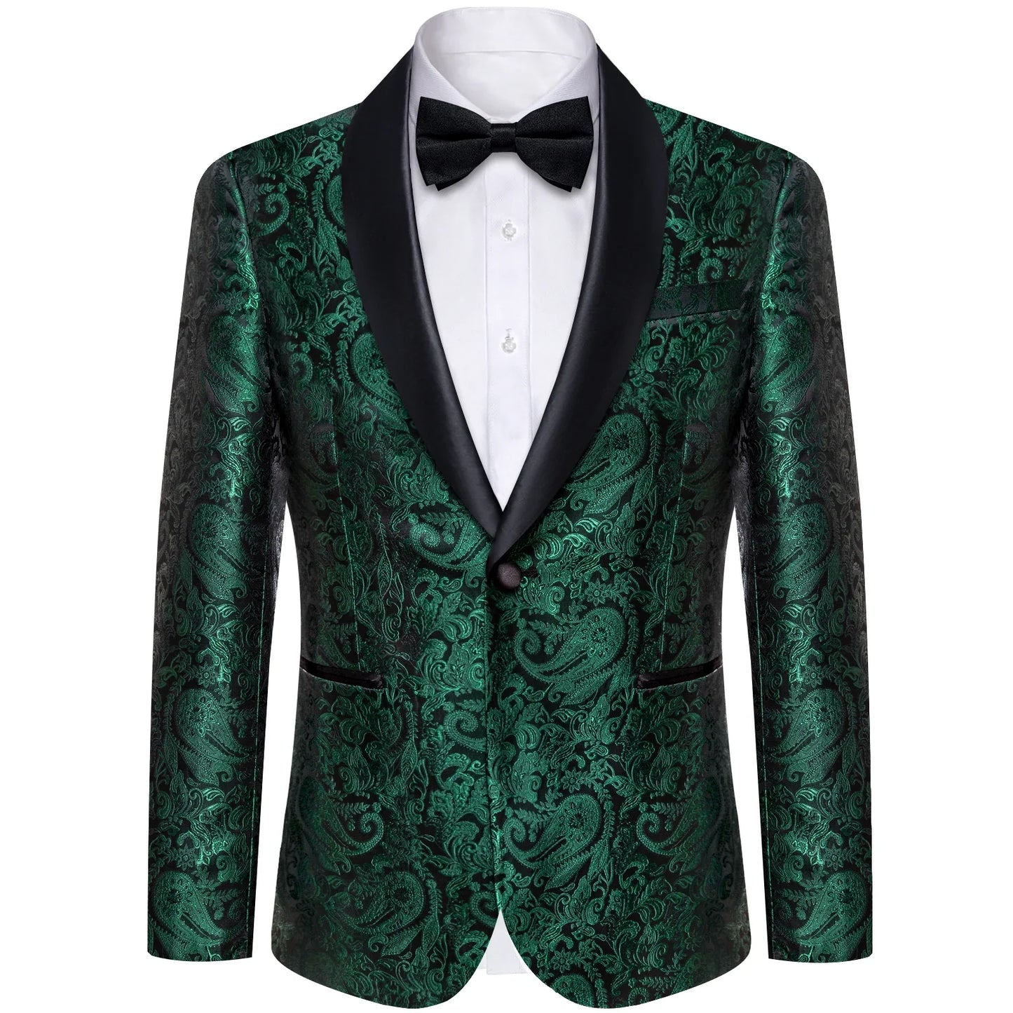 Men's Suits Blazer Green Red Silver Color Paisley Luxury Wedding Prom Business Banquet Suit Coat Men Clothing Jacket