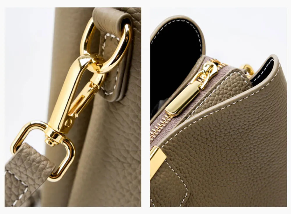 Genuine Leather Women's Bag Luxury Designer Shoulder Bag Large Capacity Cowhide Handbags High Quality Women Crossbody Bags