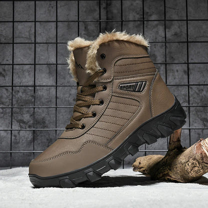 2024 New Winter men boots  Slippers Warm Men Shoes Waterproof Non-Slip Plush Sneakers Male  leather Boots Plus size  48