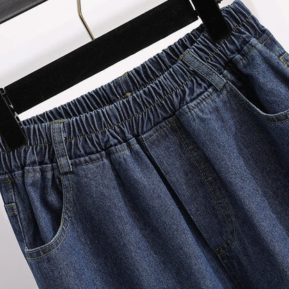2026 Plus Size Jeans Spring Autumn High Waisted Straight Leg Women's Oversized Pants Loose Casual Wide Leg Jeans With Pockets