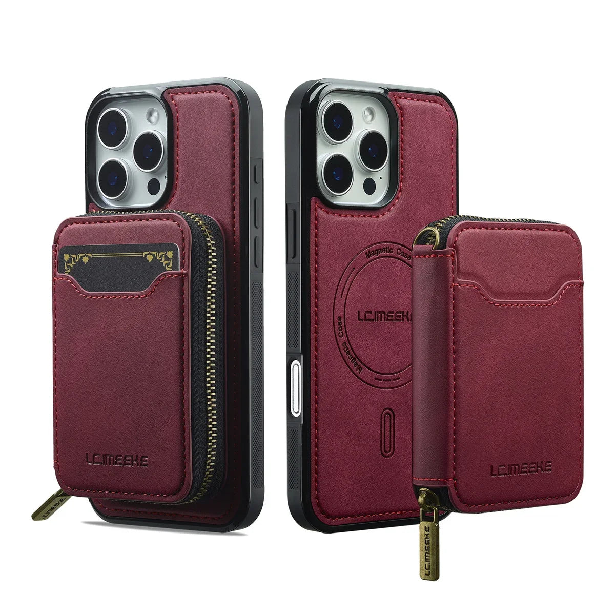 For Magsafe Magnetic Leather Phone Case for iPhone 16E 17 Air 16 15 Plus 14 13 12 11 Pro Max Wallet Card Holder Pocket Cover