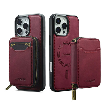 For Magsafe Magnetic Leather Phone Case for iPhone 16E 17 Air 16 15 Plus 14 13 12 11 Pro Max Wallet Card Holder Pocket Cover