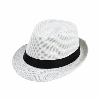 Summer Fedoras for Men Middle old aged Cap Linen Panama Solid  Jazz Hat Cowboy  Men's Women's  British Party Sun Hat